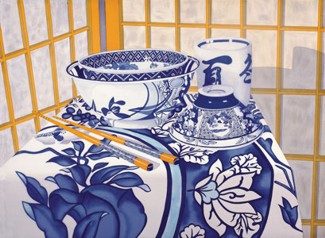 Chopsticks with Blue and White Vessels